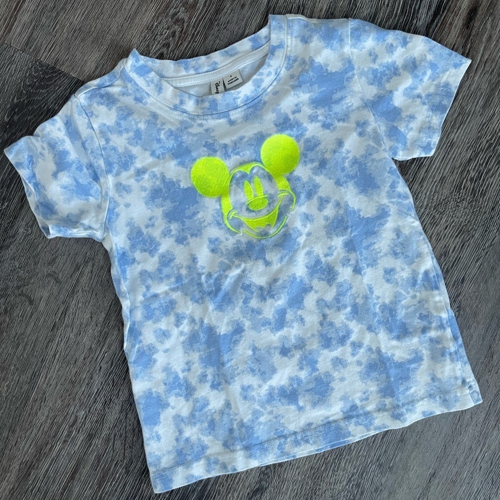Disney x Janie and Jack | Tie Dye Embroidered Mickey Mouse Tee Size 4